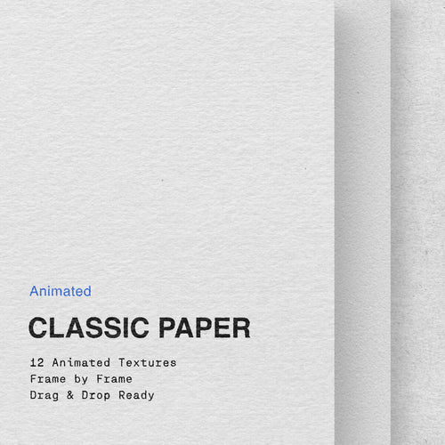 Textured paper background with 'Animated Classic Paper' text and product details.