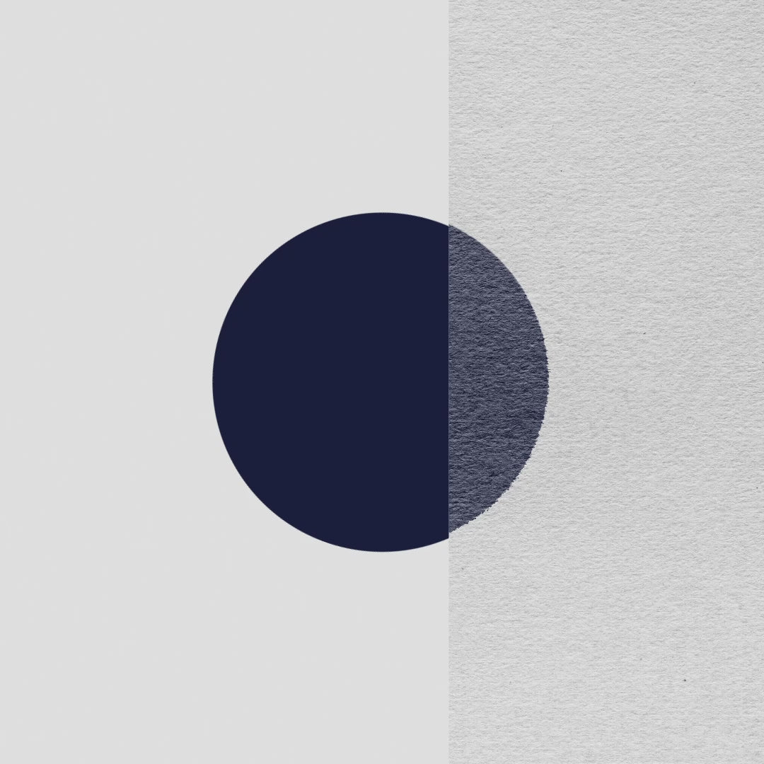Looping animation of a spinning dark blue half sphere with an animated paper texture applied